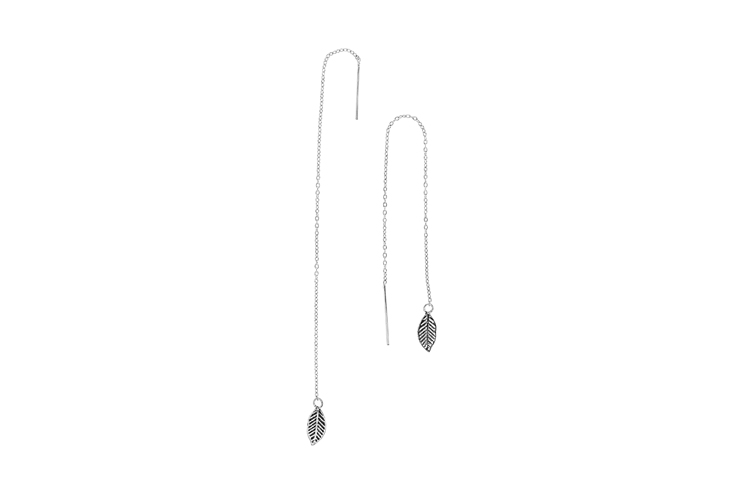 Pendiente plata 925 hoja con cadena 