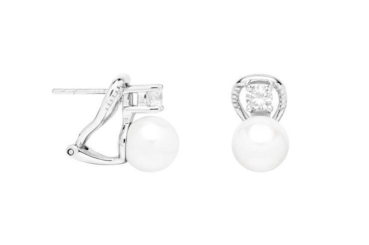 [113640001ZPB] Silver 925 pearl & cz earring