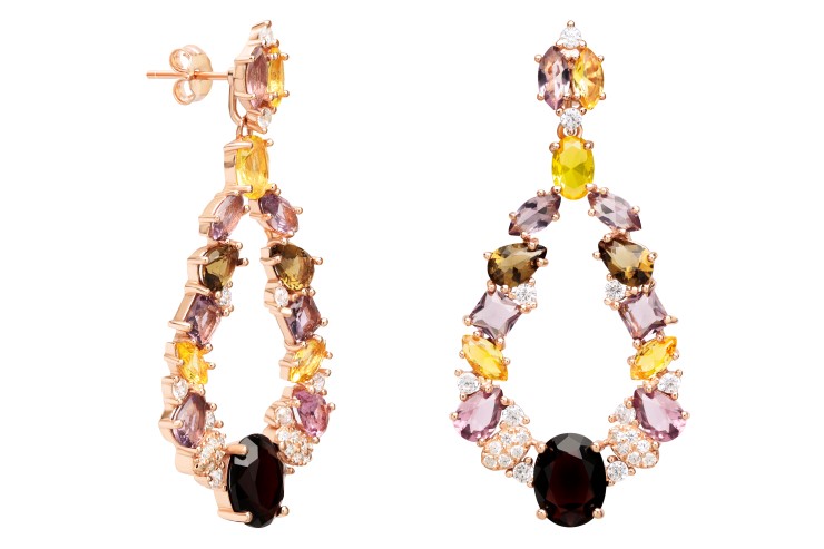 Silver 925 cz & stone earring