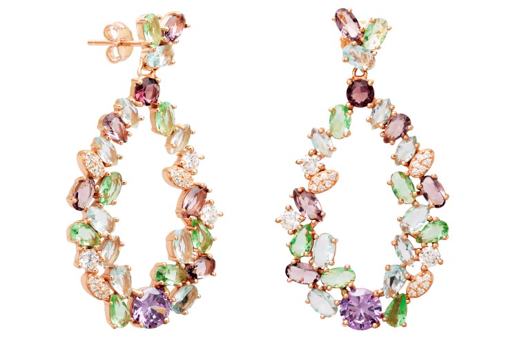 Silver 925 cz & stone earring