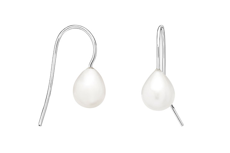 Pendiente plata 925 perla 8x10mm 