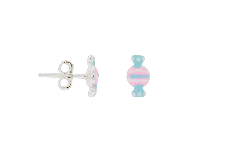 Silver 925 enamel candy earring