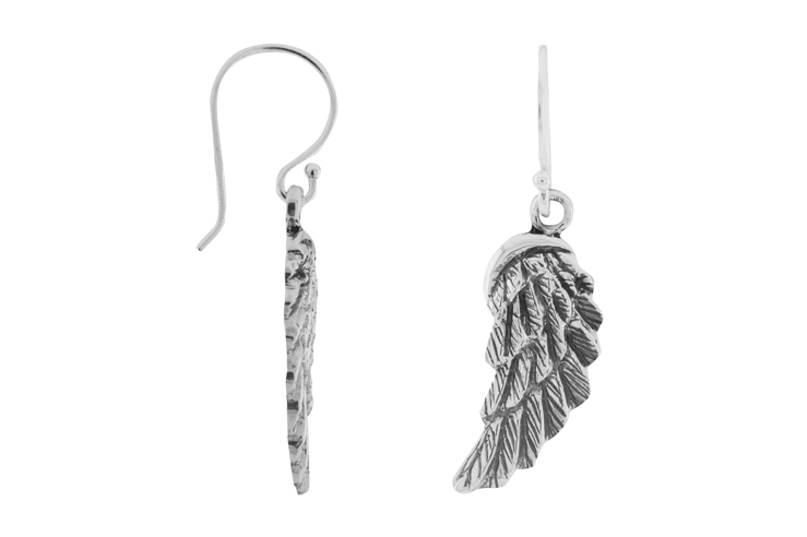 Pendiente plata 925 ala gancho hippie 