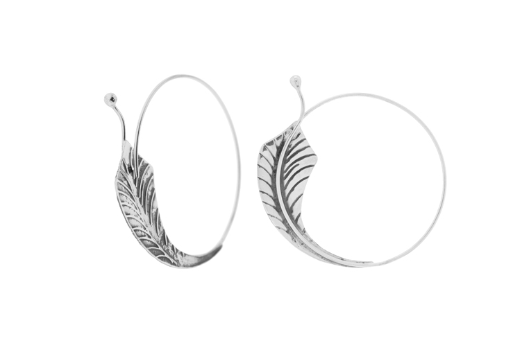 Pendiente plata 925 hoja 