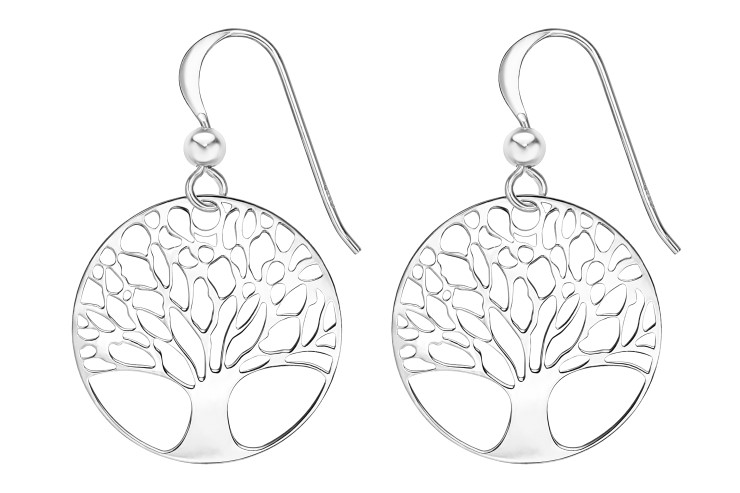 Pendiente plata 925 arbol de la vida gancho hippie