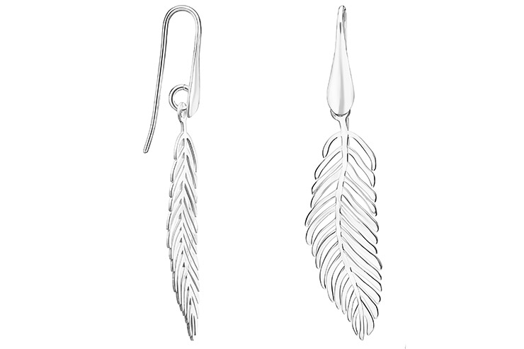 Pendiente plata 925 pluma 