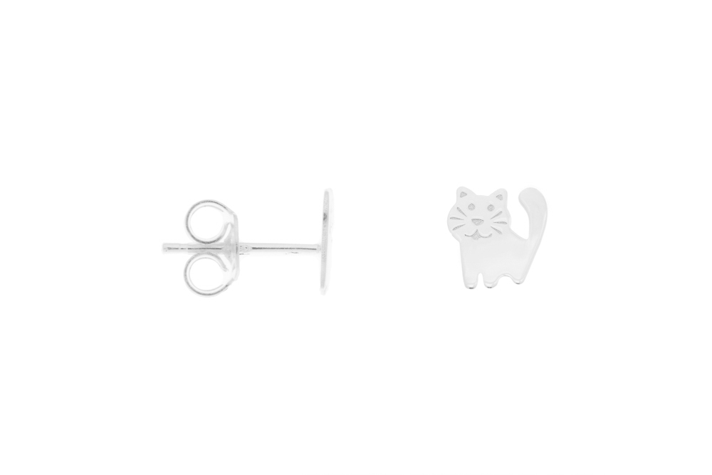 [1187400000PL] Pendiente plata 925 gato presión 