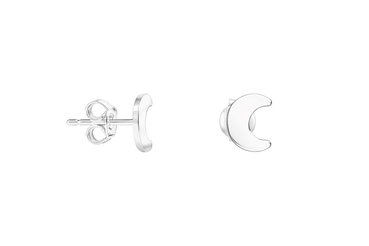 [1206400000PL] Pendiente plata 925 luna 