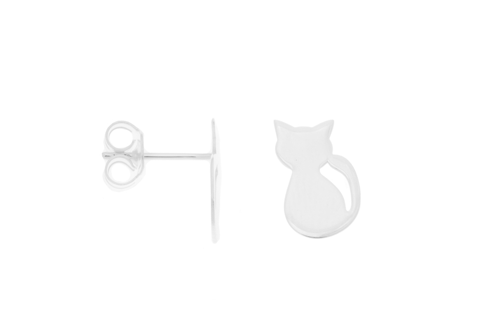 Pendiente plata 925 gato 