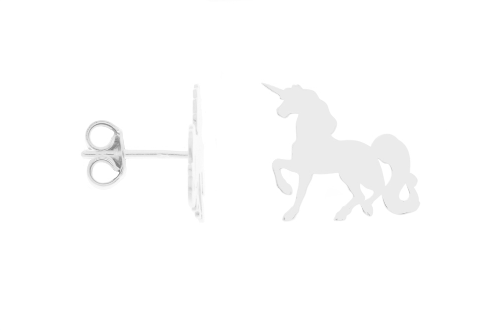 Pendiente plata 925 unicornio 