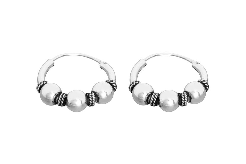 Silver 925 earring hoop bali 2mm