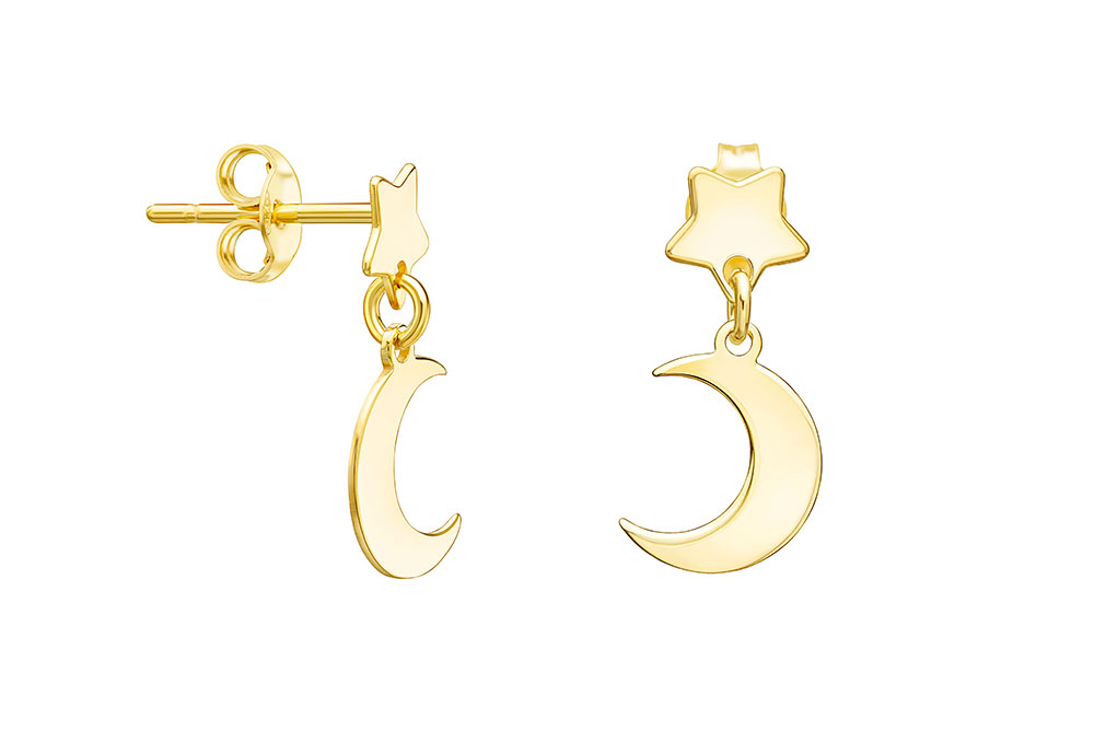 Silver 925 moon & star earring