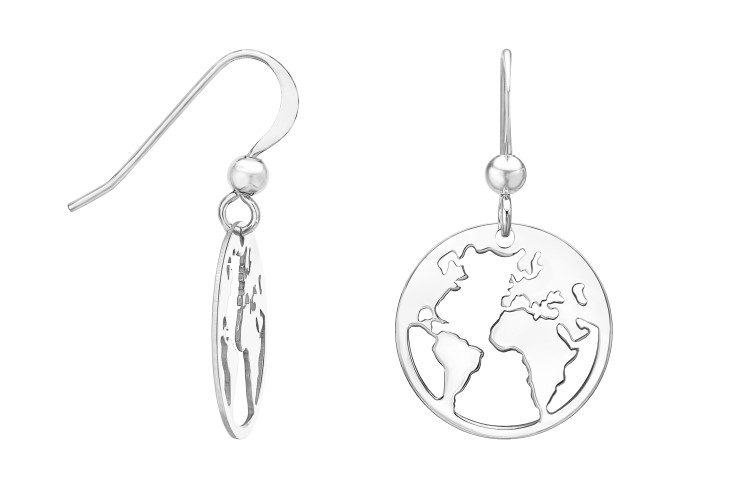 Pendiente plata 925 mundo gancho hippie