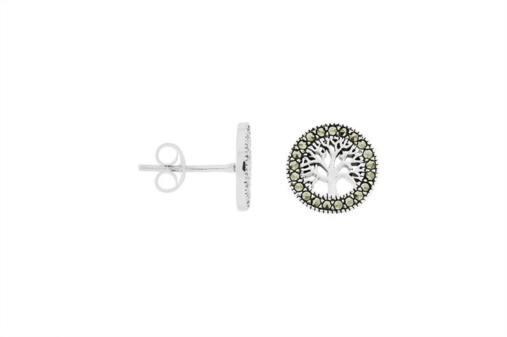 [125520000MMQ] Pendiente plata 925 arbol de la vida presión 