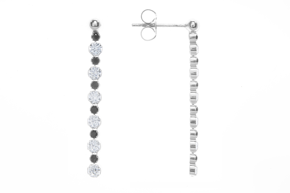 Pendiente plata 925 tenis con zirconitas