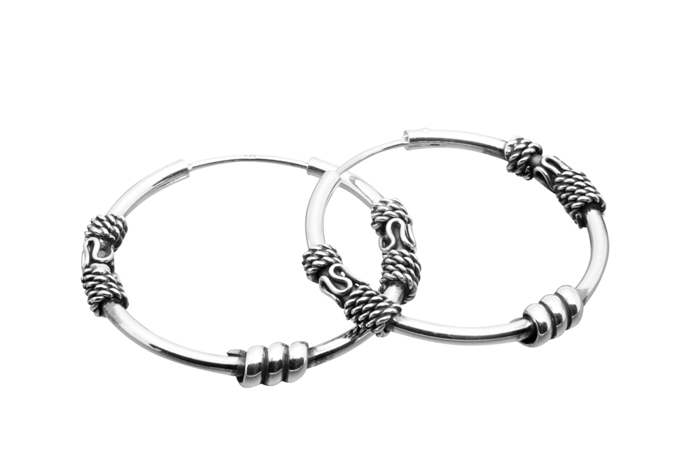 [1335932000OX] Pendiente plata 925 aro bali 