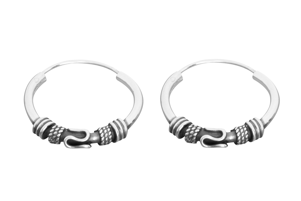 Pendiente plata 925 aro bali 