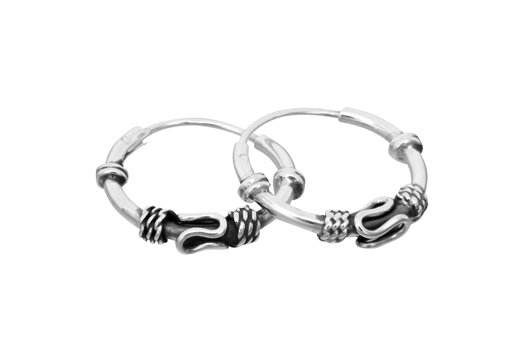 Pendiente plata 925 aro bali