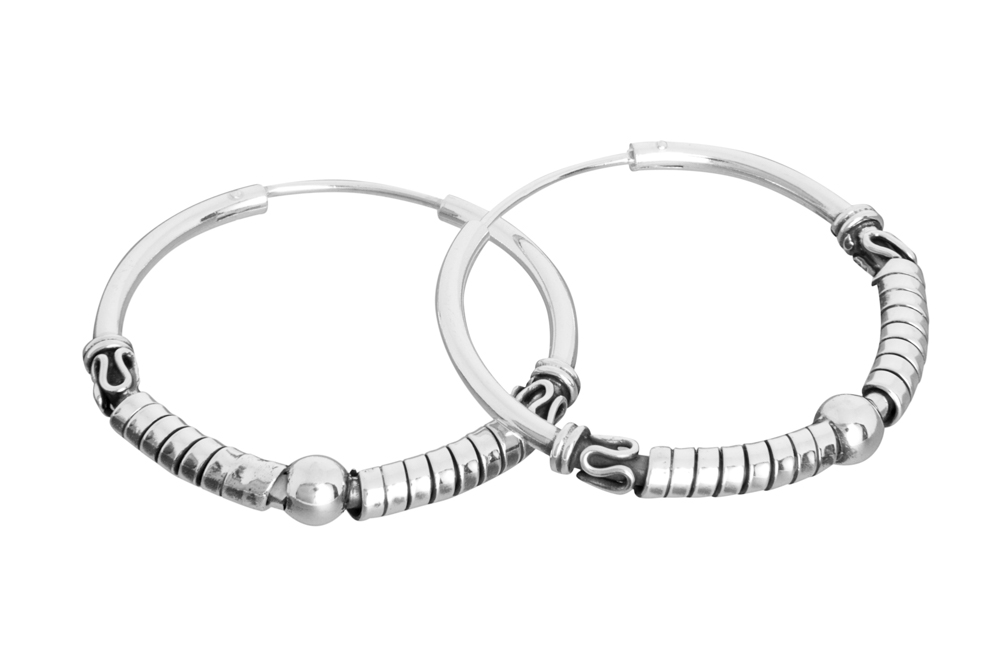 Pendiente plata 925 aro bali 