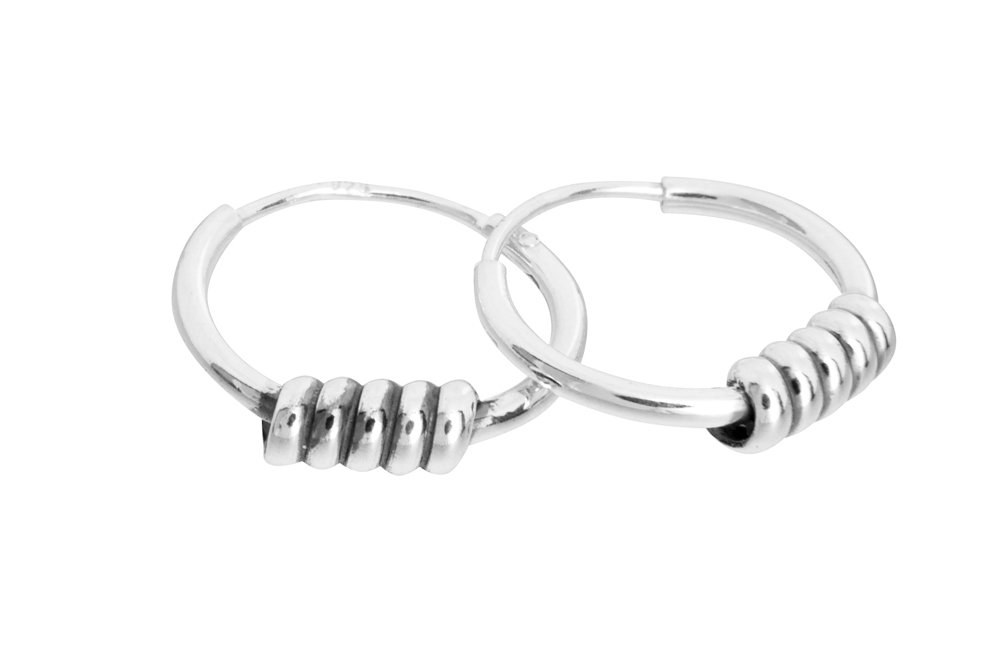 Silver 925 bali hoop earring