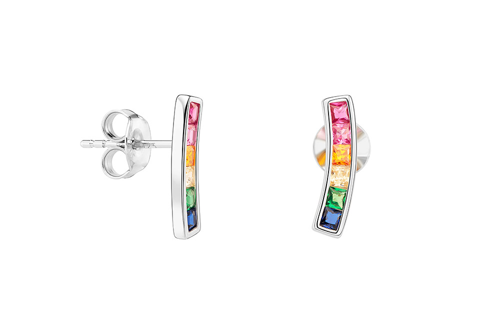 Pendiente plata 925 barra curva zirconita 