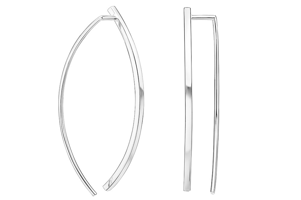 Pendiente plata 925 barra curvada