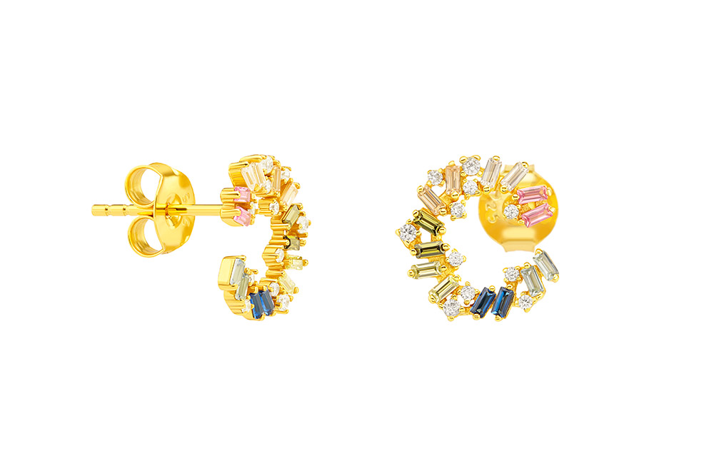 Silver 925 earring rounded cz