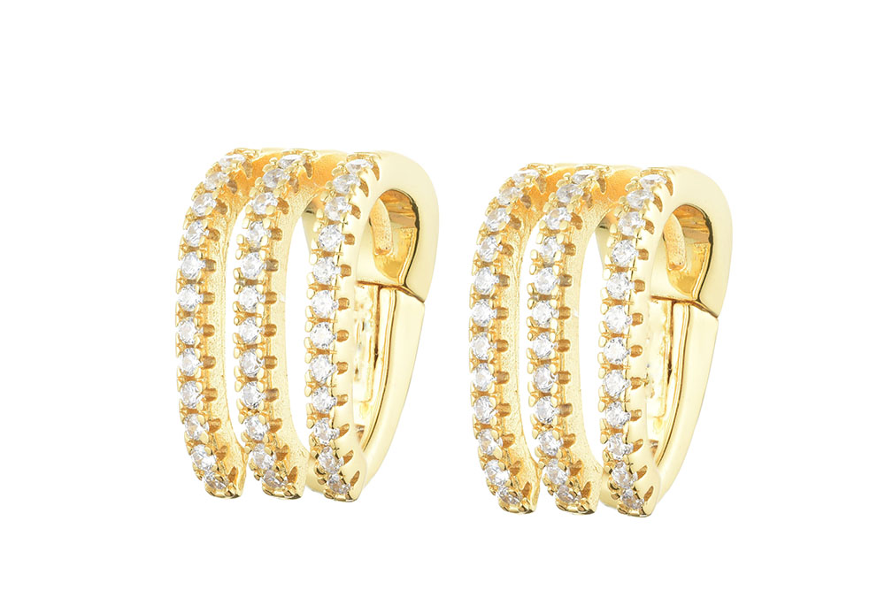 [138570002ZBL] Silver 925 ear-cuff cz earring