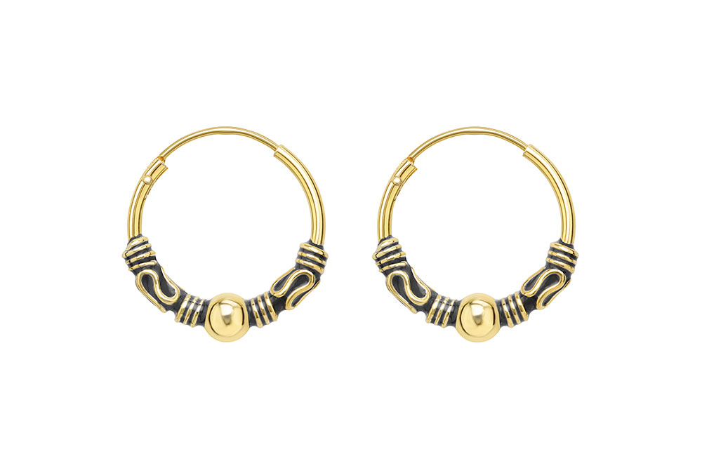 Silver 925 bali hoop earring