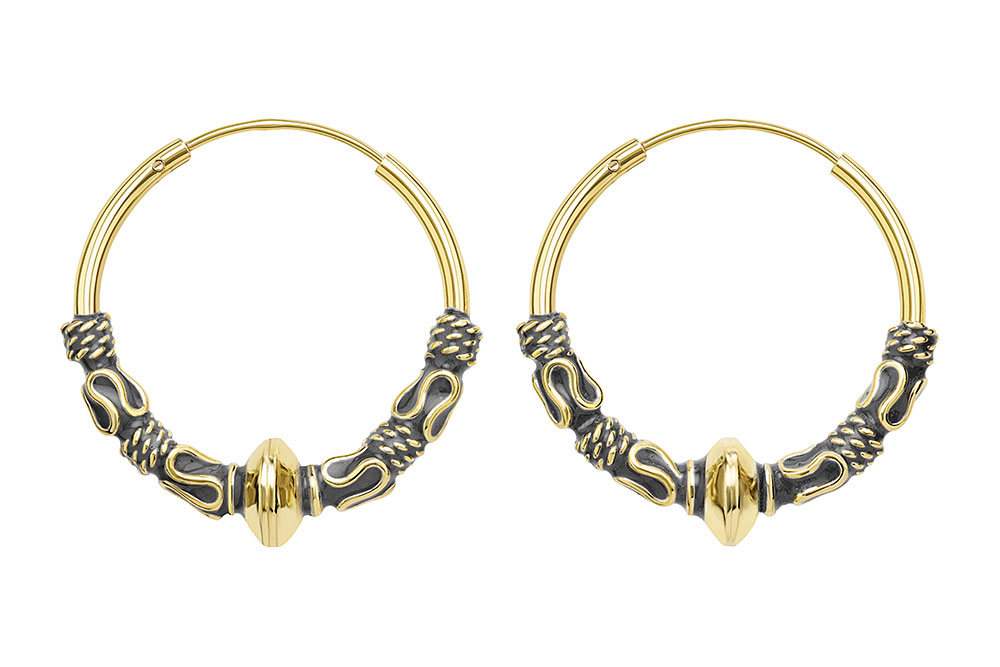 Silver 925 bali hoop earring