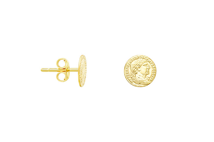 Sterling silver roman coin earring