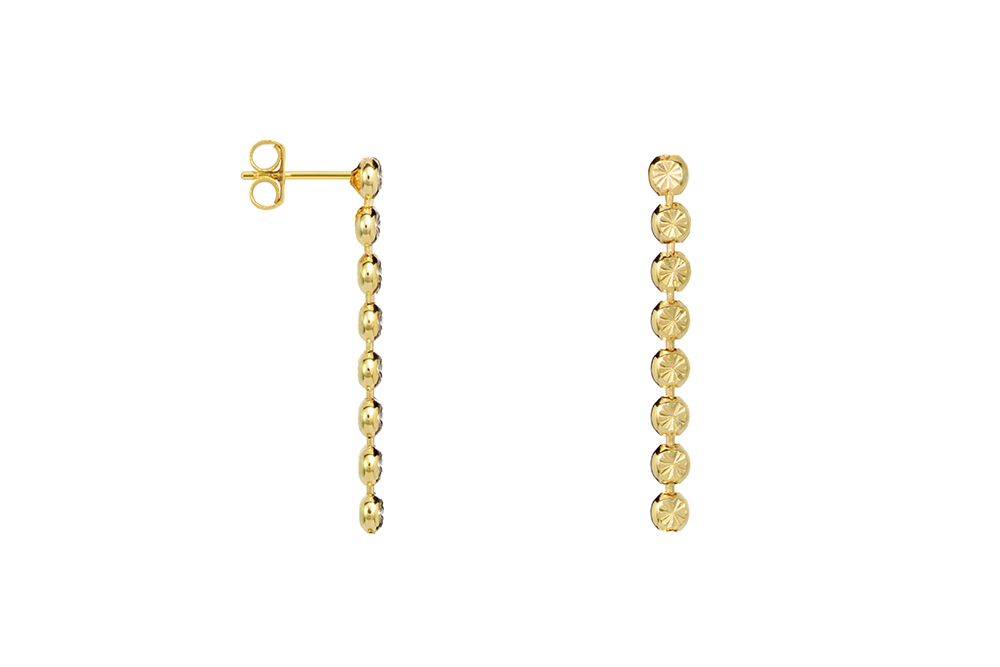 Pendiente plata 925 pastillas diamantadas 3mm