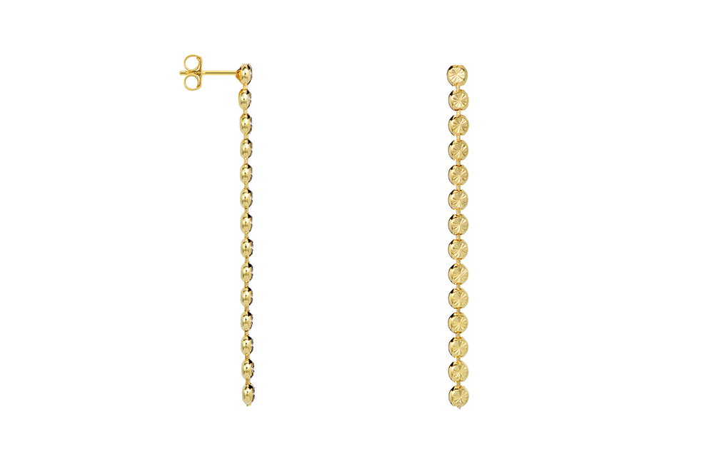 Sterling silver diamond cut pad earring