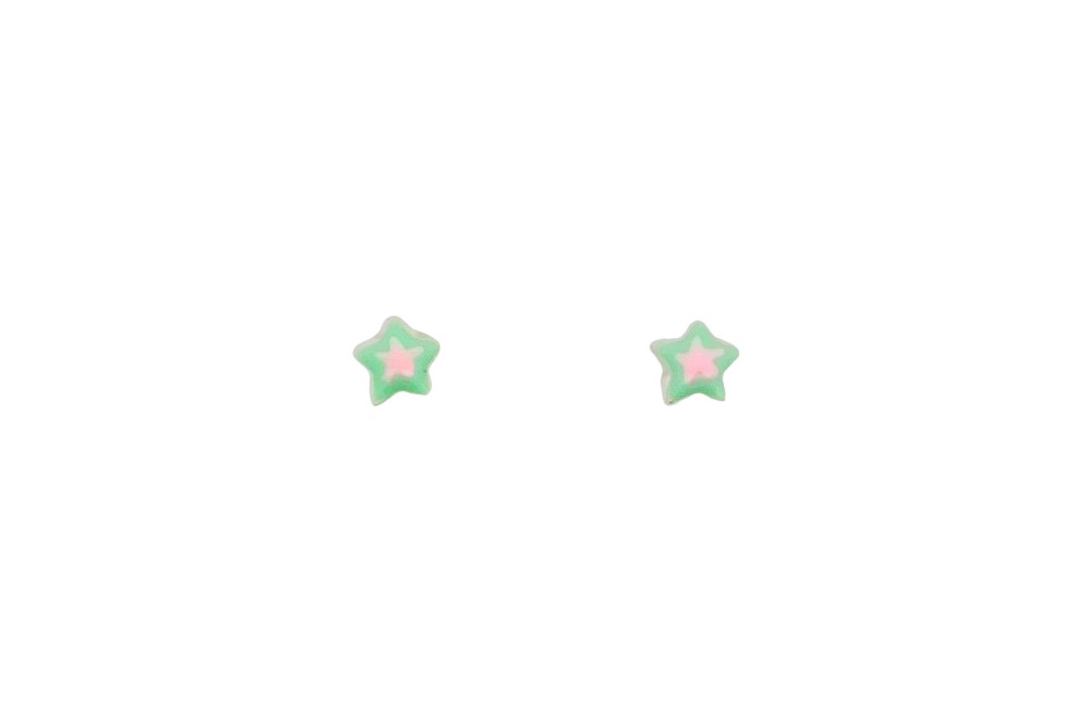 [16239EETUPL] Sterling silver enamel star earring