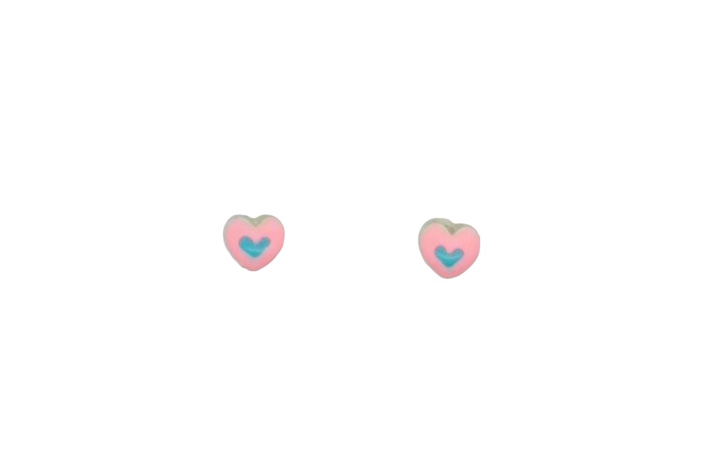 [16241EEROPL] Sterling silver enamel heart earring
