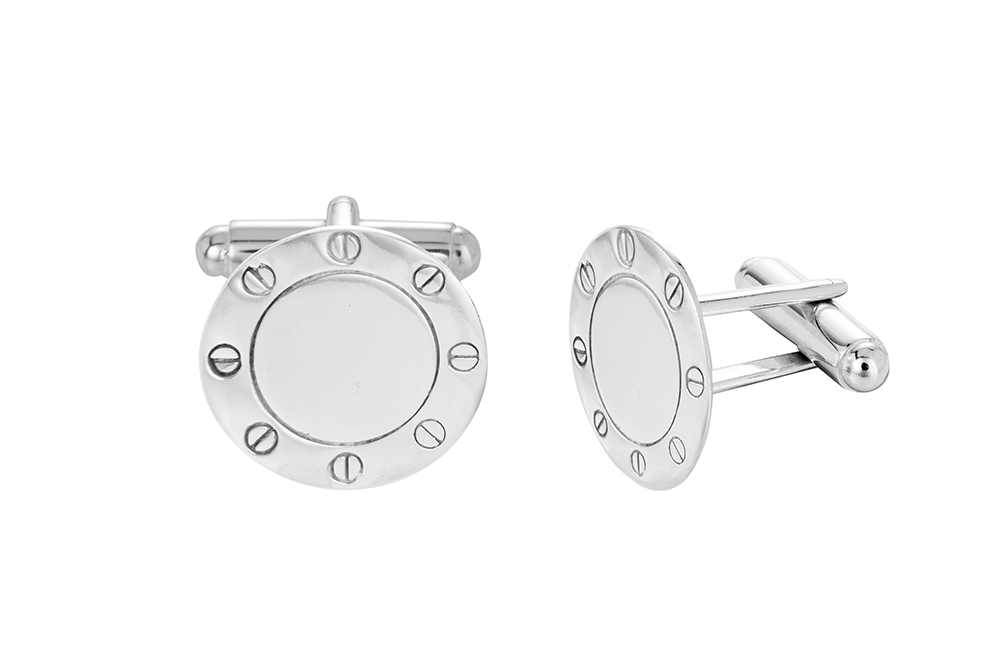 [16600CPL] Sterling silver screw cufflink