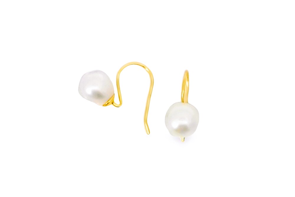 Pendiente plata 925 perla 9x7mm