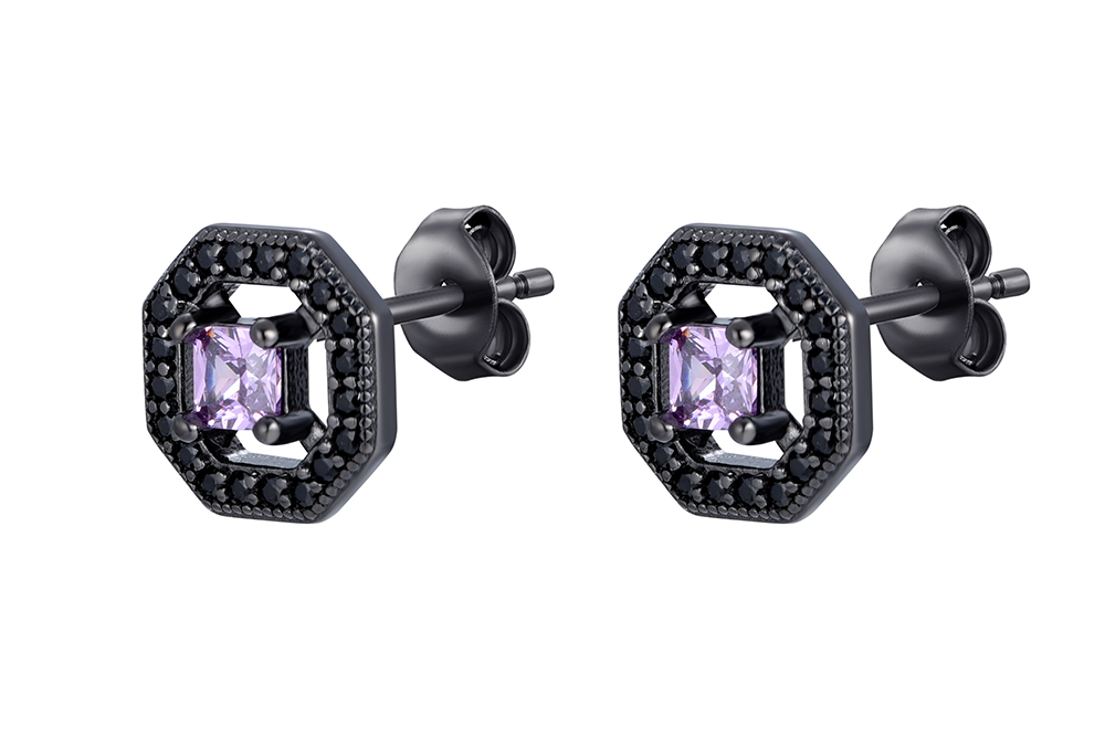 Pendiente plata 925 octágono