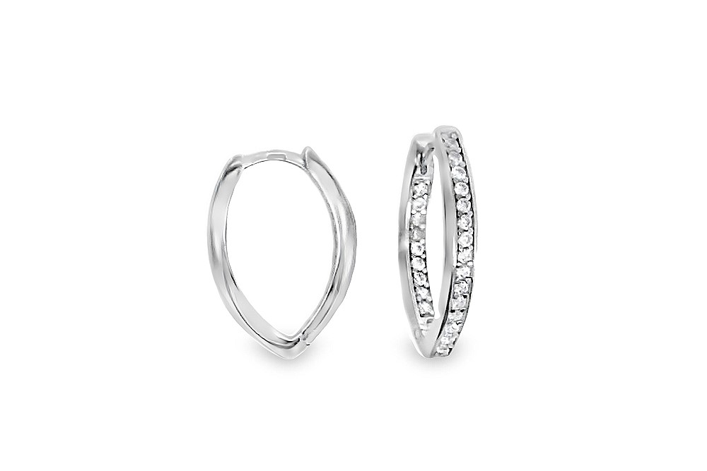 Sterling silver zirconia hoop earring