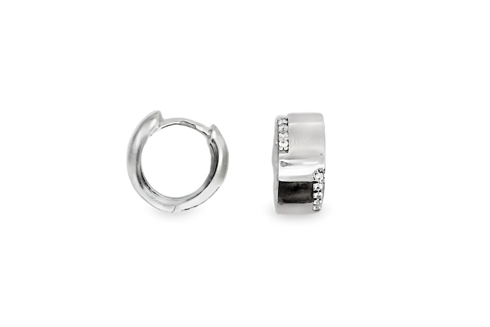 Sterling silver zirconia hoop earring
