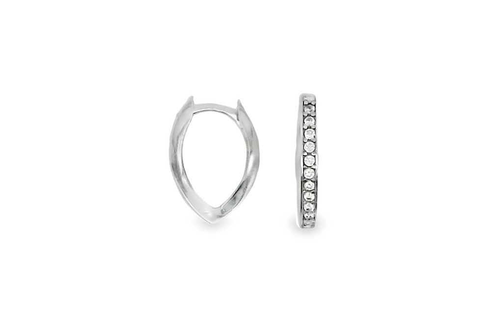 Sterling silver outside & inside zirconia hoop earring