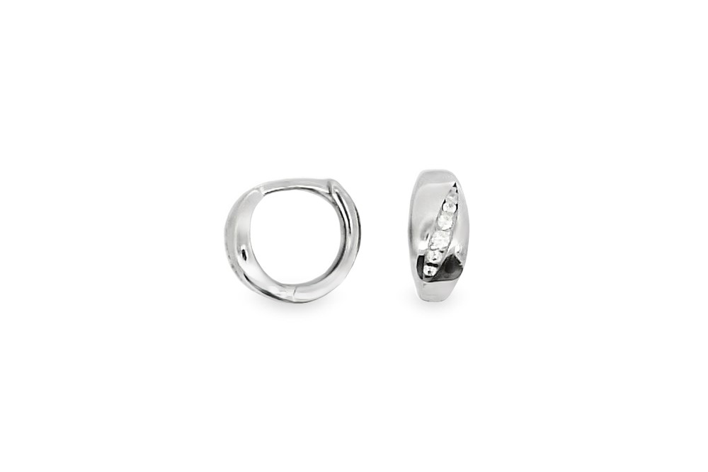 Sterling silver zirconia hoop earring