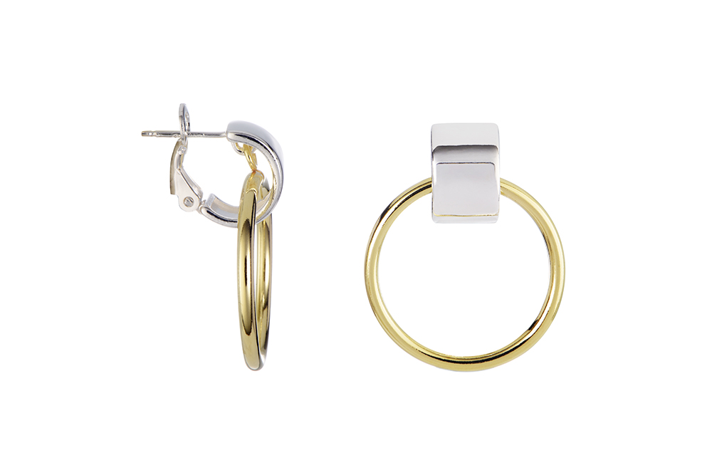 Pendiente plata 925 aros entrelazadas