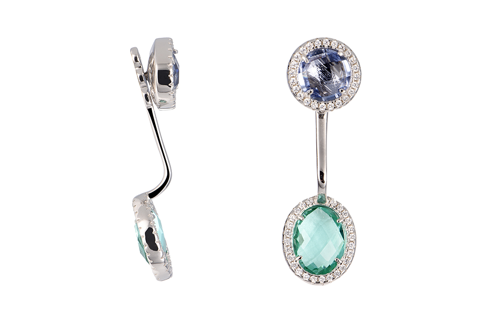 Pendiente plata 925 con zirconitas blancas