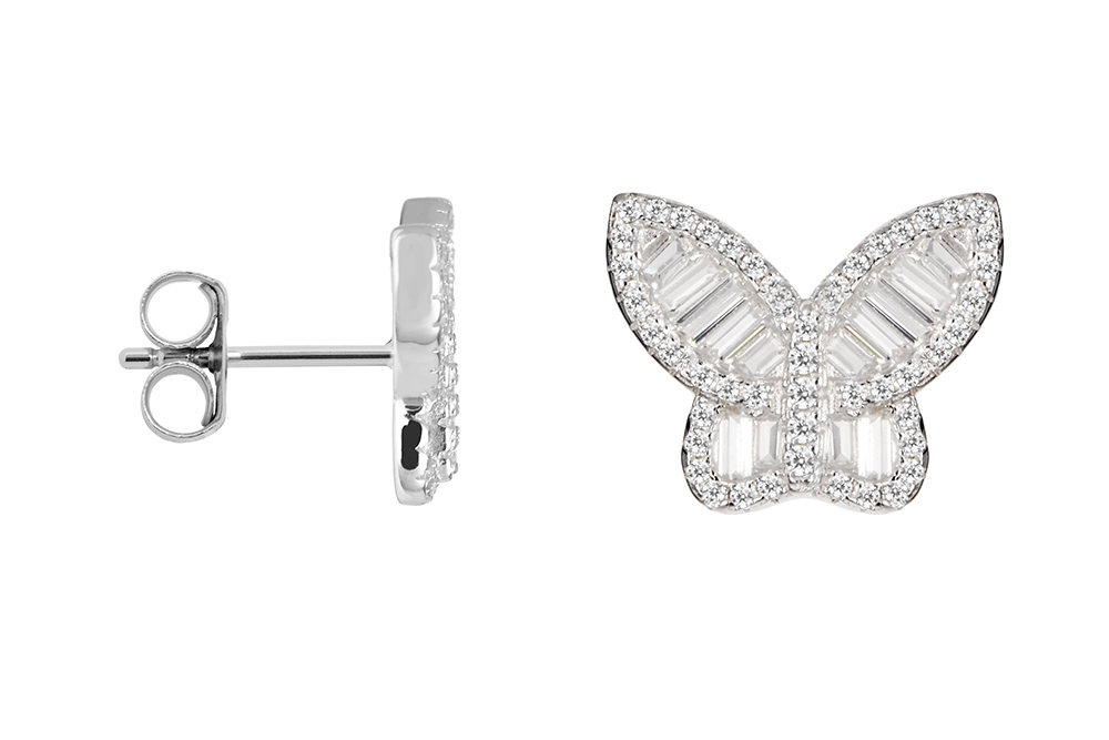 Pendiente plata 925 mariposa 10x13mm