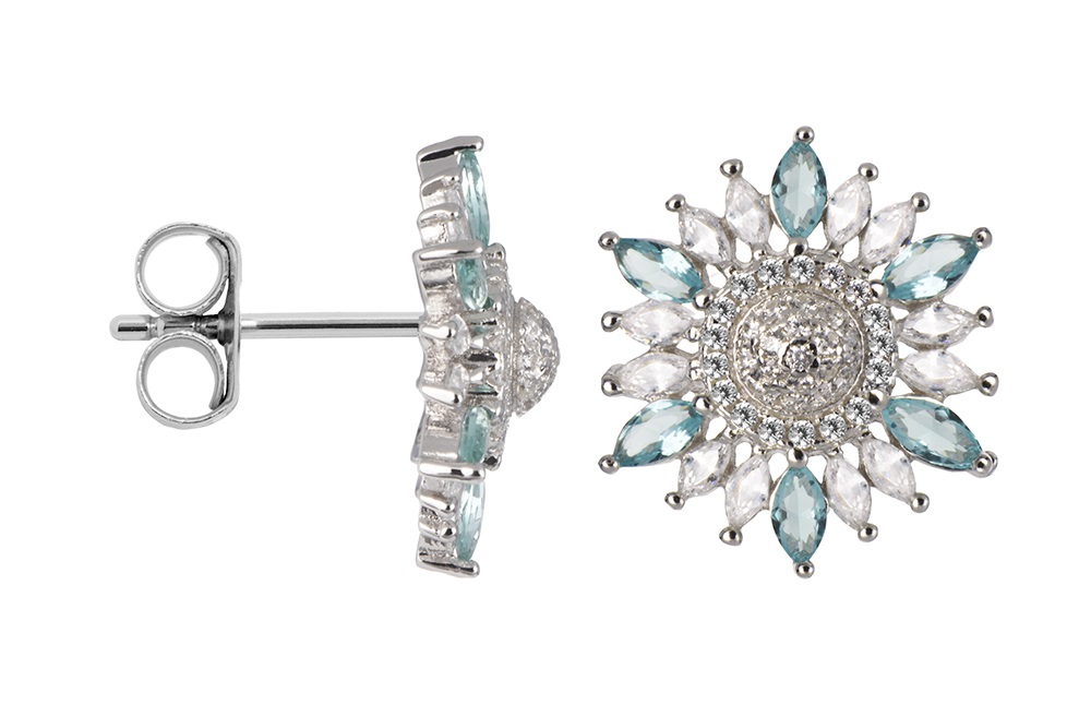 Pendiente plata 925 zirconitas