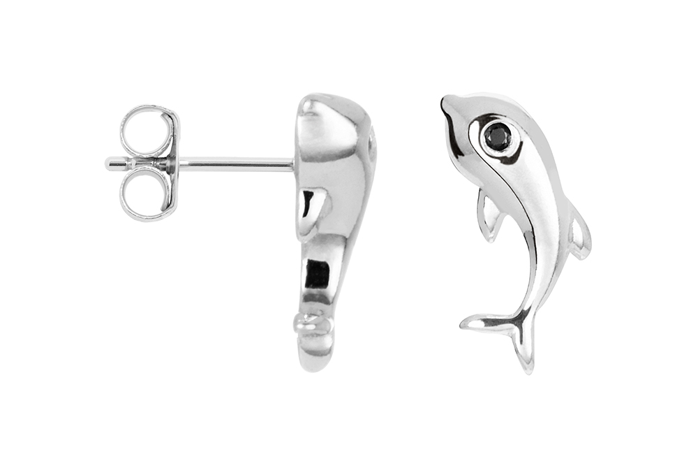 Pendiente plata 925 delfín