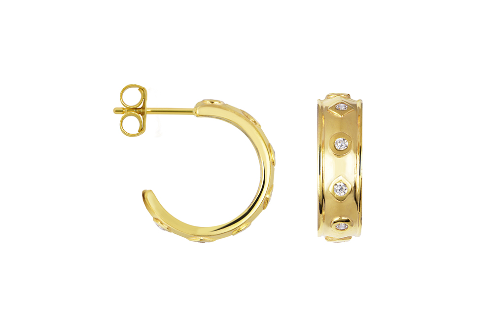 Sterling silver zirconia hoop earring