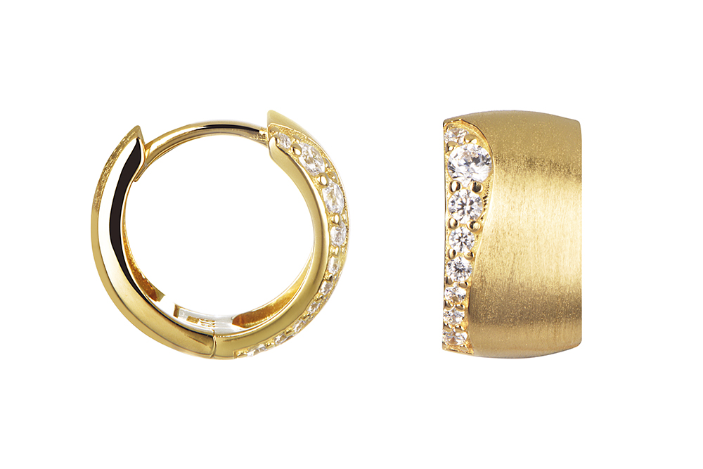 Sterling silver zirconia hoop earring