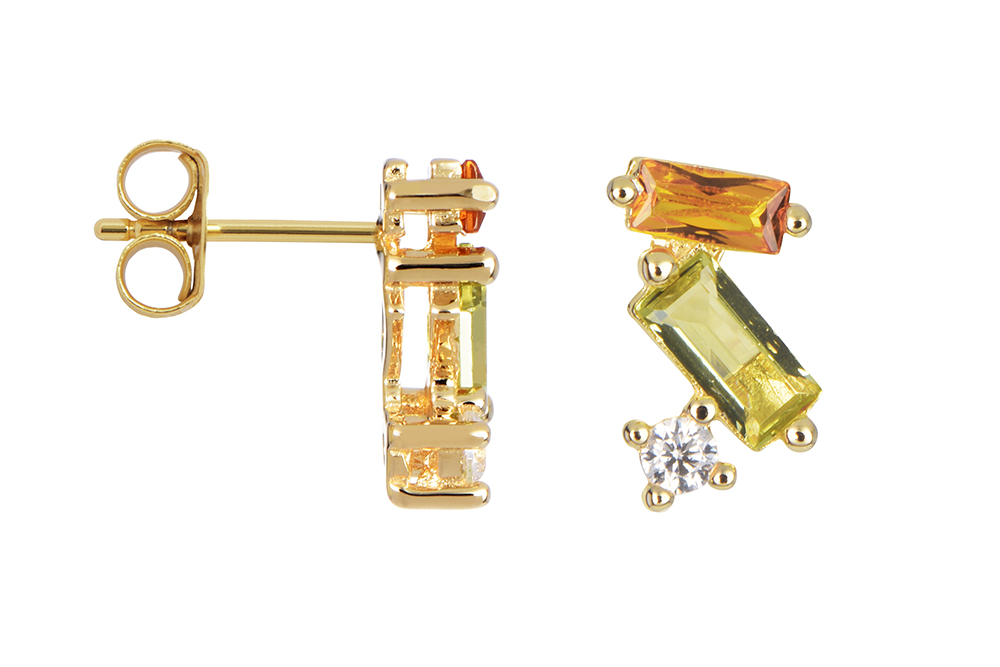 Pendiente plata 925 zirconita multicolor